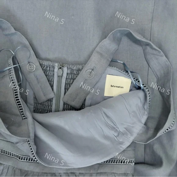 Reformation Blue Midi Dress - Picture 6 of 7